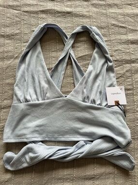 NWT Ribbed Wrap Crop Top